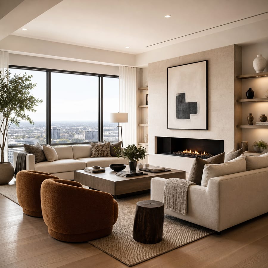 Spacious, modern interior of a Paşaoğlu İnşaat apartment.